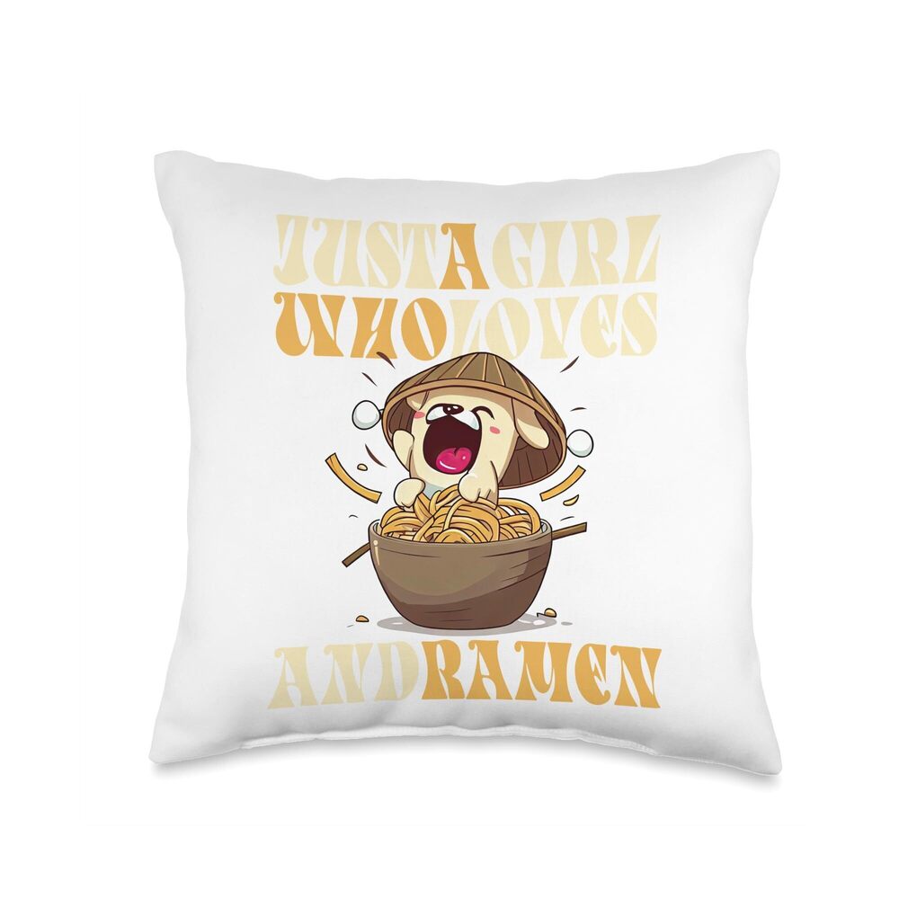 1756 I Just Really Like Ok Ramen Dog Throw Pillow, 16x16, Multicolor